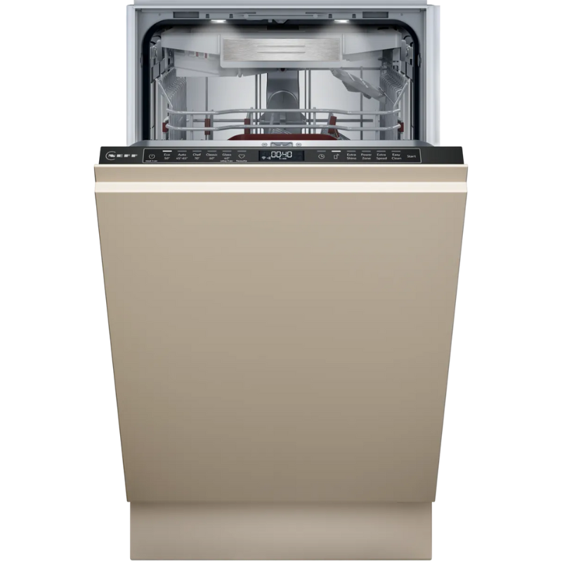 Mașina de spălat vase complet încorporabilă 45 cm VarioHinge - balamale culisante (pentru instalare cu plinte joase si panouri extrainalte ) S897ZM801E, Neff